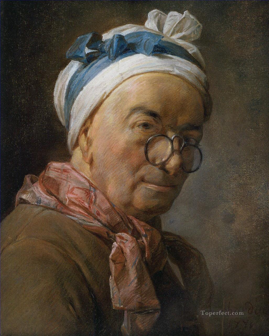Self portrait with glasses Jean Baptiste Simeon Chardin Oil Paintings